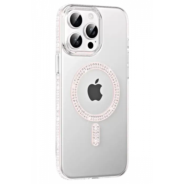 Joko Apple iPhone 15 Pro Move Taşlı Magsafe Kapak - Gümüş