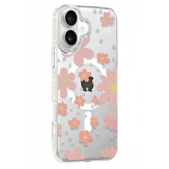 Joko Apple iPhone 16 Floral Magsafe Kapak - Pembe
