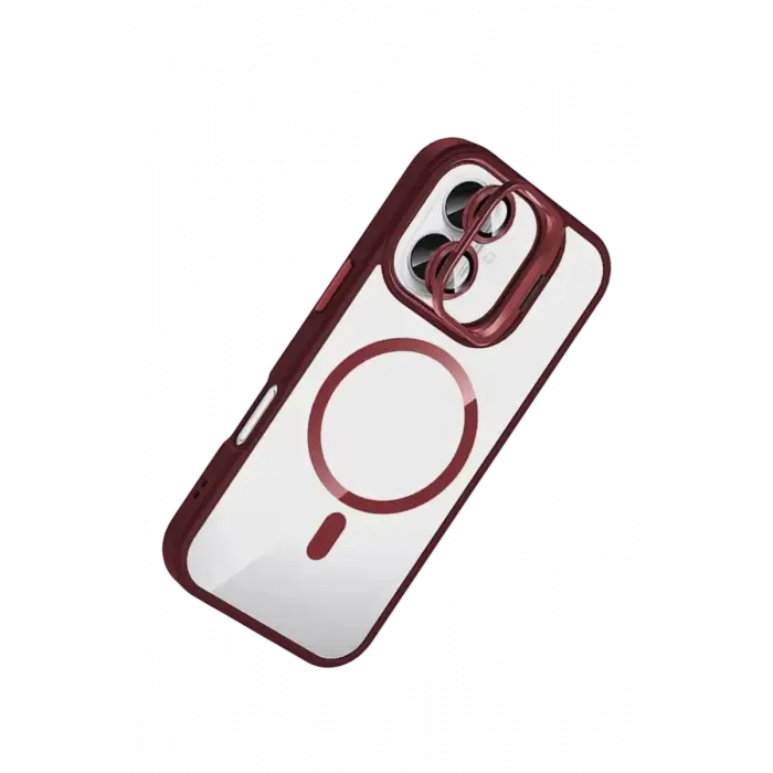 Joko Apple iPhone 16 Plus Remim Lensli Magsafe Standlı Kapak - Bordo