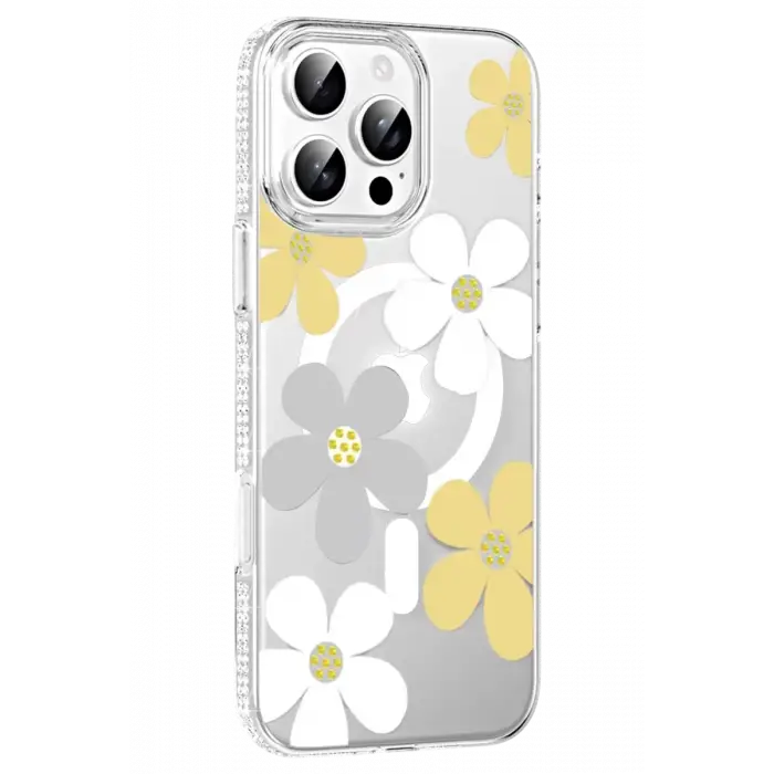 Joko Apple iPhone 16 Pro Max Floral Magsafe Kapak - Sarı