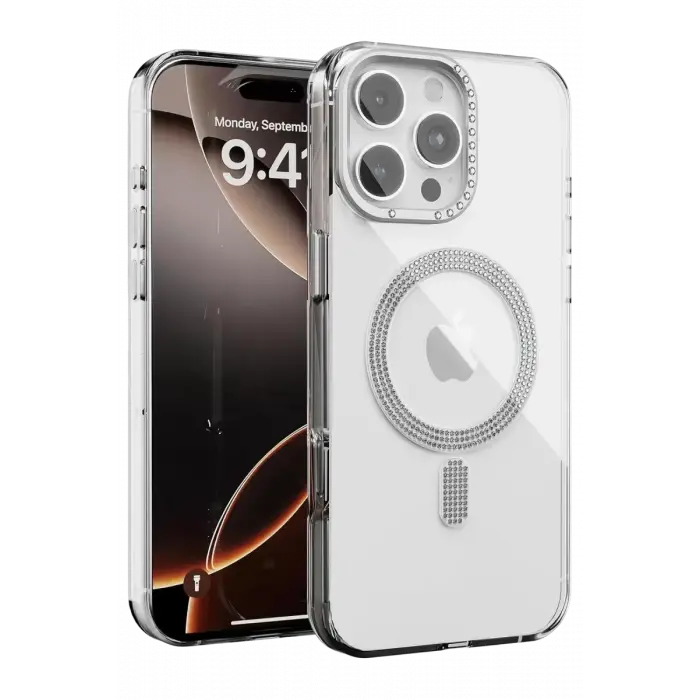 Joko Apple iPhone 16 Pro Max Tash Diamond Magsafe Kapak - Beyaz