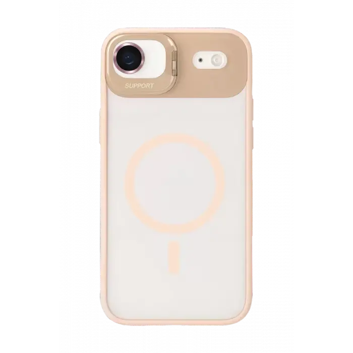 Joko Apple iPhone 17 Air Remim Lensli Magsafe Standlı Kapak - Pembe