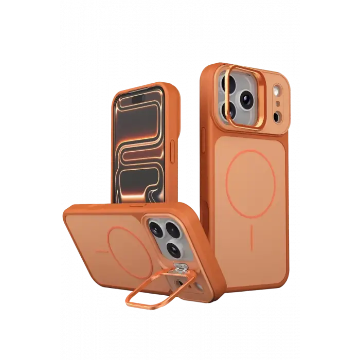 Joko Apple iPhone 17 Pro Max Pale Magsafe Standlı Kapak - Turuncu