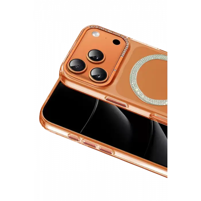 Joko Apple iPhone 17 Pro Max Tash Diamond Magsafe Kapak - Turuncu
