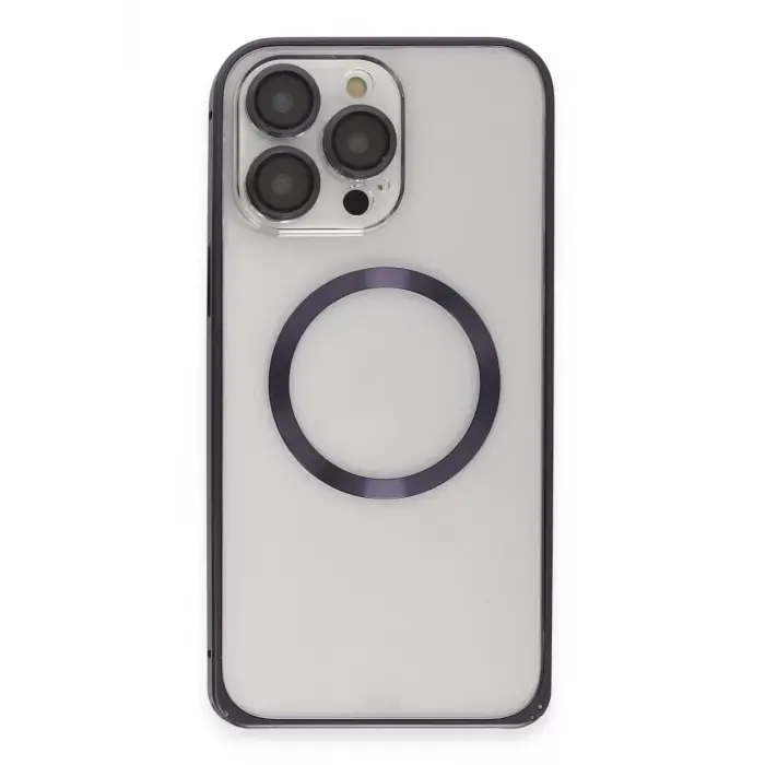 Joko iPhone 14 Pro Kılıf Metal Bumper Magneticsafe Kapak - Derin Mor