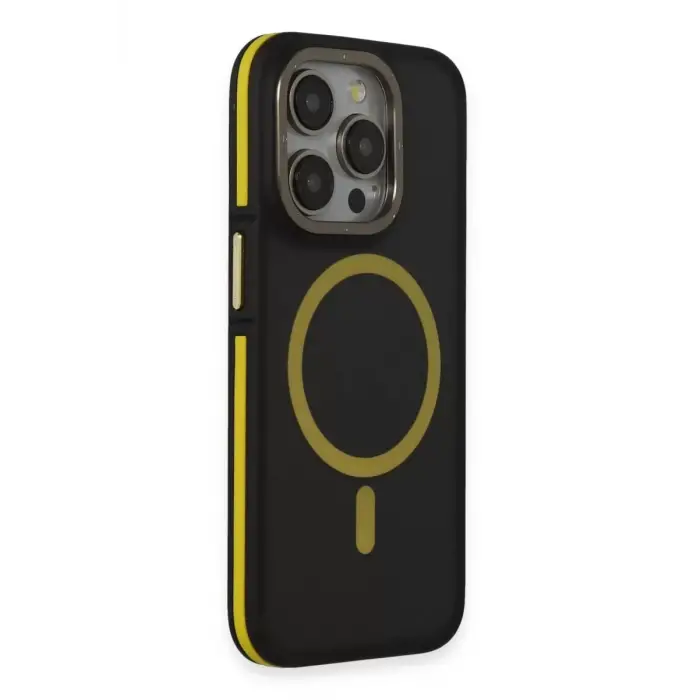 Joko iPhone 14 Pro Max Kılıf Rocky Magsafe Kapak - Siyah-Sarı