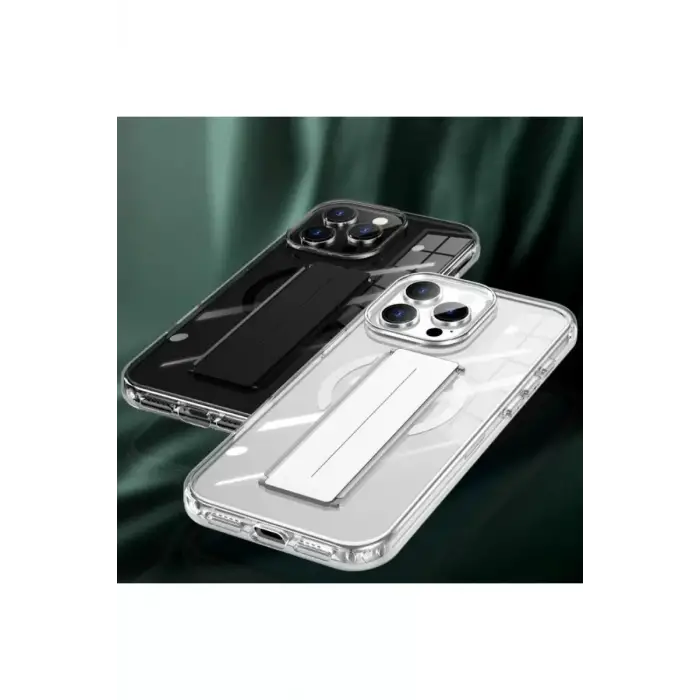 Joko Apple iPhone 15 Pro Max Kılıf Alfa Magsafe Standlı Kapak - Şeffaf