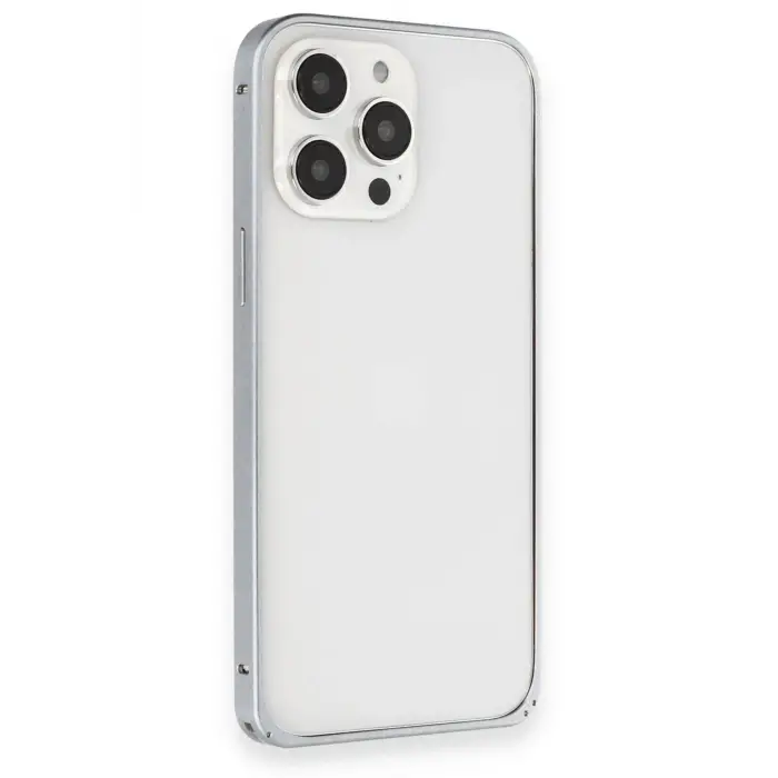 Joko iPhone 15 Pro Max Metal Bumper Mat Kapak - Gri