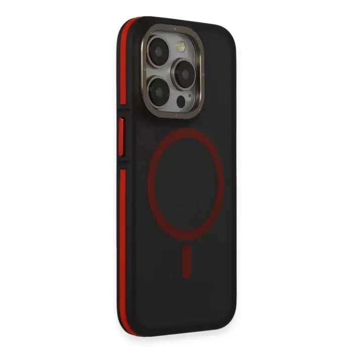 Joko iPhone 15 Pro Max Rocky Magsafe Kapak - Siyah-Kırmızı
