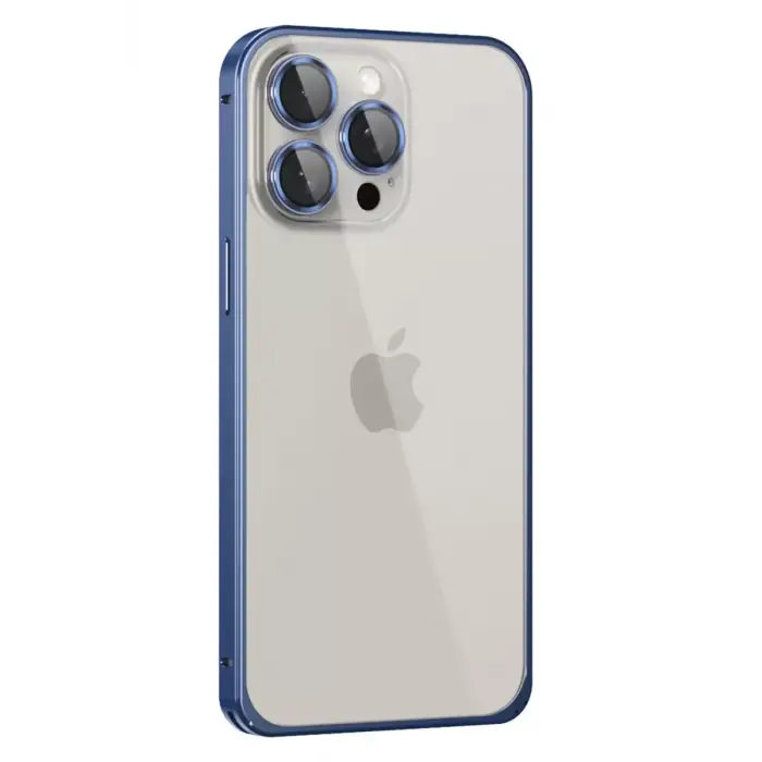 Joko Apple iPhone 15 Pro Metal Bumper Mat Kapak - Lacivert