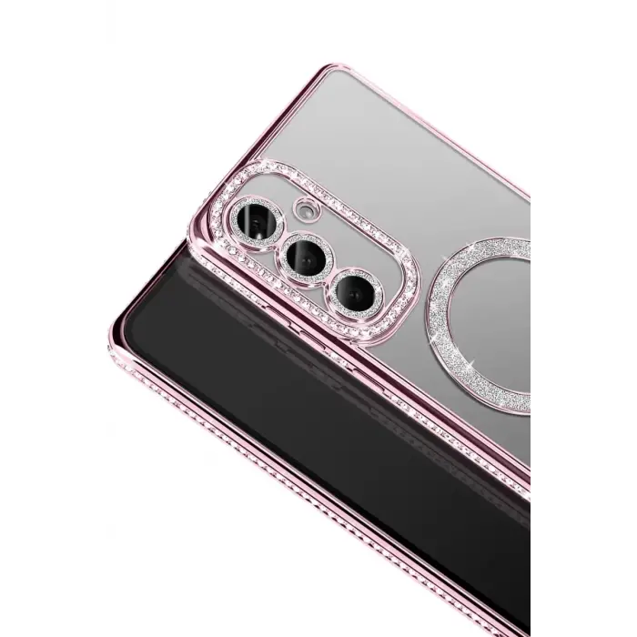 Joko Samsung Galaxy A37 5G Joke Simli Magneticsafe Kılıf - Pembe