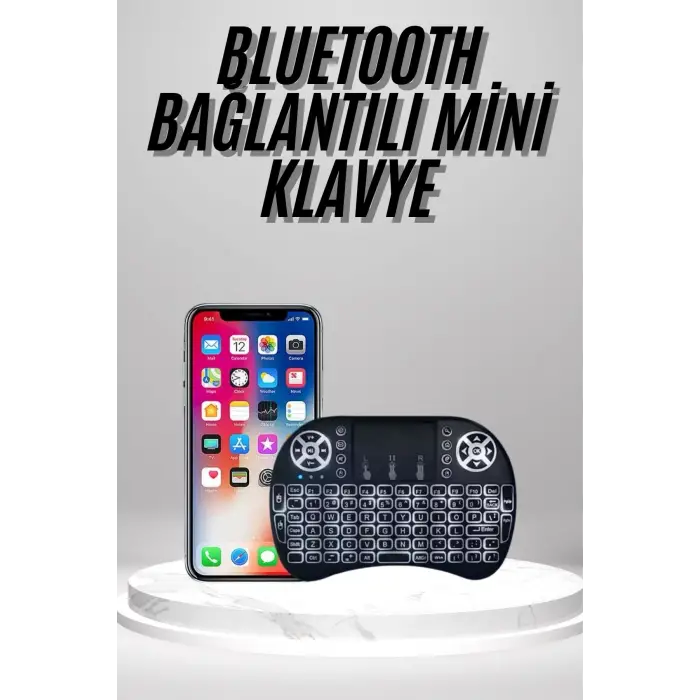 Kablosuz Türkçe Q Klavye RGB Işıklı Televizyon Ps3 Dokunmatik Mouse