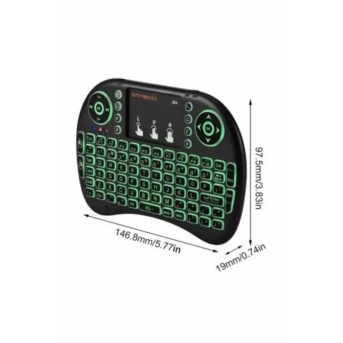 Kablosuz Türkçe Q Klavye RGB Işıklı Televizyon Ps3 Dokunmatik Mouse