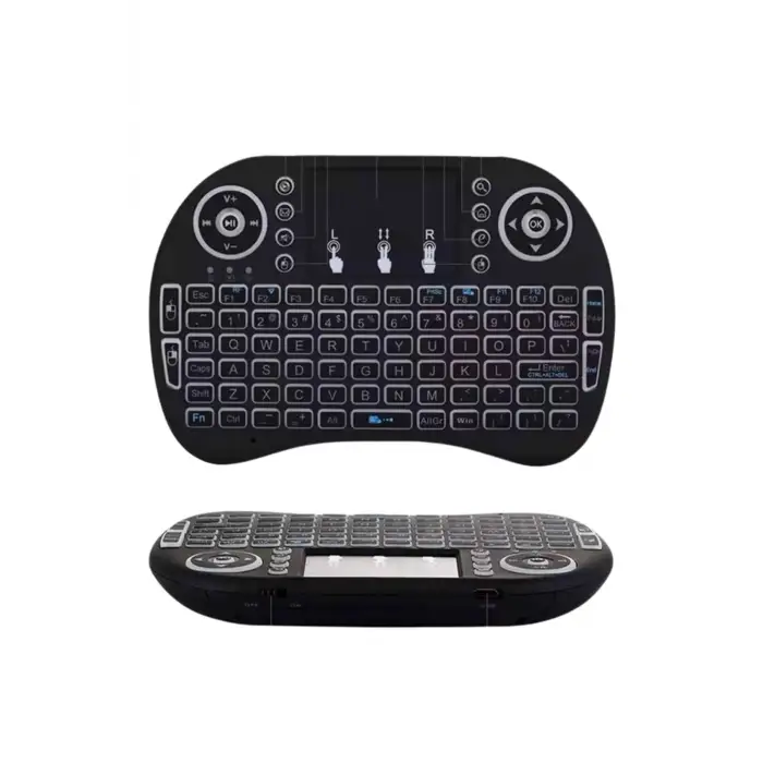 Kablosuz Türkçe Q Klavye RGB Işıklı Televizyon Ps3 Dokunmatik Mouse