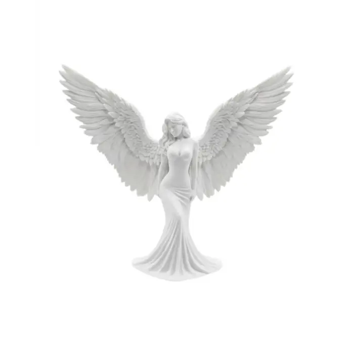 Kanatlı Melek Figürü 3D Baskı Dekoratif Heykel Biblo Ev Ofis Aksesuarı