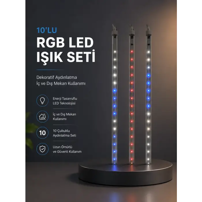 Kayan Yıldız Efektli RGB LED Işık Seti İç ve Dış Mekan Kullanımı