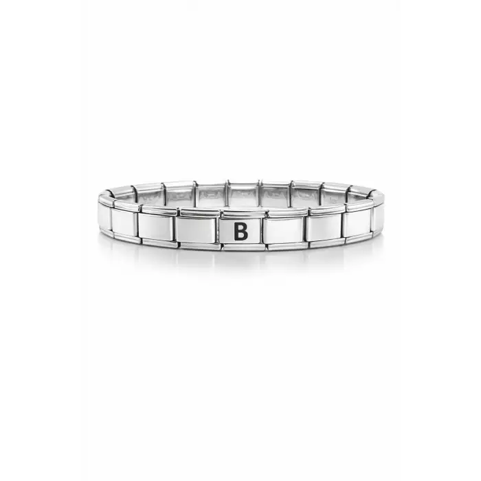 Kişiye Özel B Harfli Çelik Bileklik – Paslanmaz Çelik İtalyan Model Harfli Bilezik