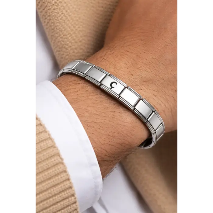 Kişiye Özel Ç Harfli Çelik Bileklik – Paslanmaz Çelik İtalyan Model Harfli Bilezik