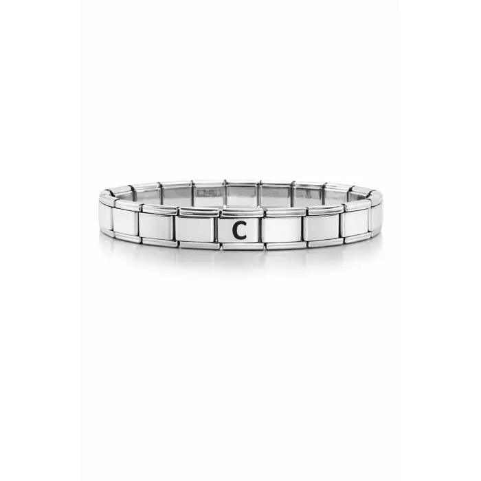 Kişiye Özel C Harfli Çelik Bileklik – Paslanmaz Çelik İtalyan Model Harfli Bilezik