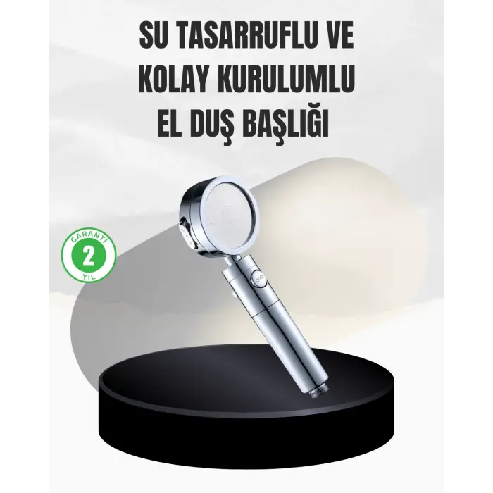 Kolay Montajlı 3 Modlu Yüksek Basınç Duş Başlığı