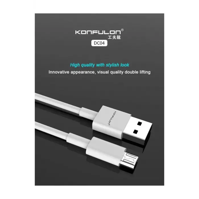 Konfulon DC04 Süper Hızlı Micro USB Kablo 1M 2A