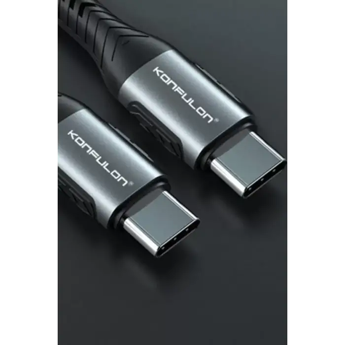 Konfulon DC43 Type-C to Type-C 1M Örgü 60W Hızlı Şarj Kablo - Yeşil