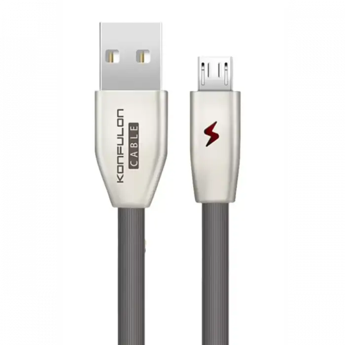 Konfulon S53 Led Işıklı Micro USB Kablo 1M 3A - Siyah