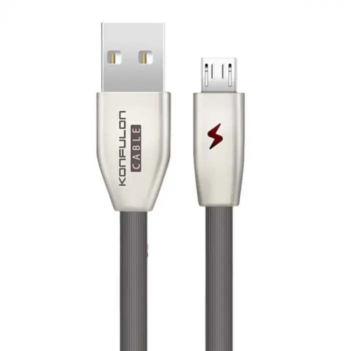 Konfulon S53 Led Işıklı Micro USB Kablo 1M 3A - Siyah