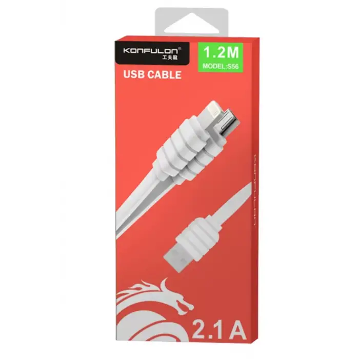 Konfulon S56 2in1 (Lightning-Micro USB) Kablo 1.2M 2.1A