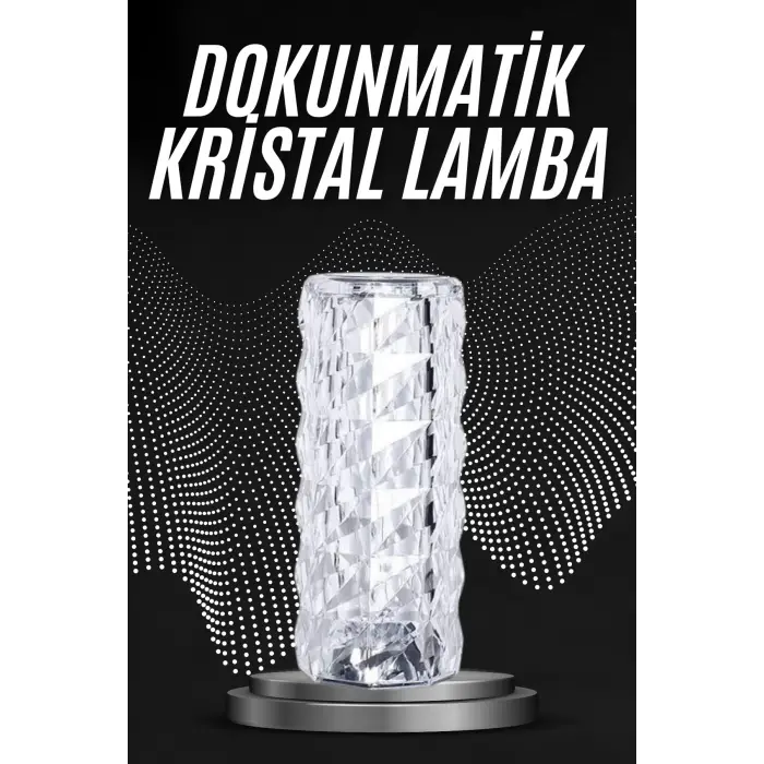 Kristal Lamba Masa Lambası Şarjlı Masa Lambası Dokunmatik Sensör Usb Şarjlı