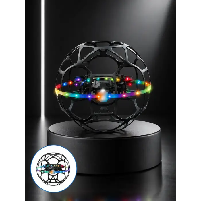 LED Işıklı Futbol Topu Mini Drone Akıllı Sensörlü El Kontrollü