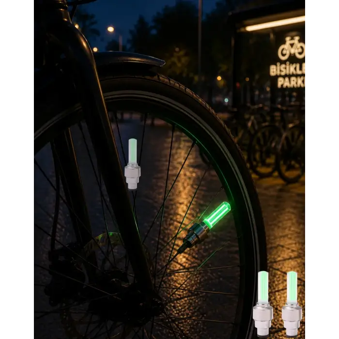 LED Sibop Lambası Bisiklet Motor Araba Jant Işığı 2li Set