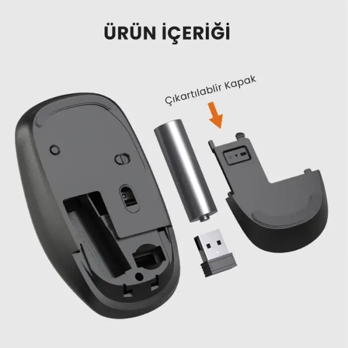 LENOVO LECOO WS203 Kablosuz 2400DPI+4 Tuşlu Siyah Mouse