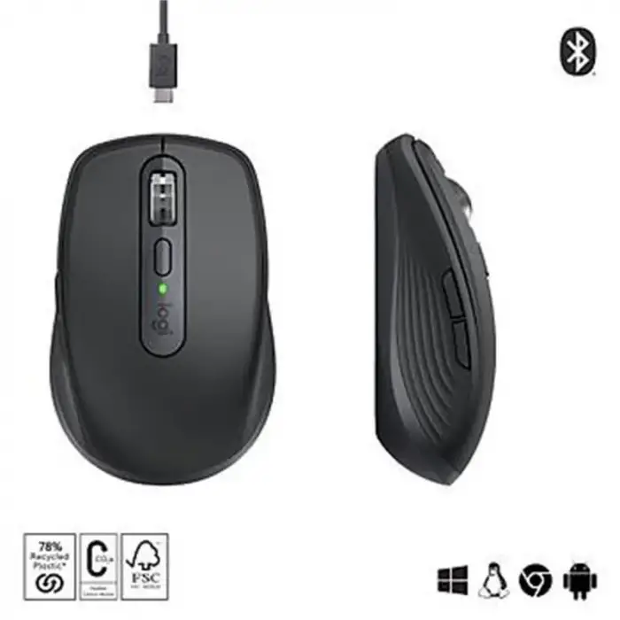 LOGITECH MX ANYWHERE 3S KOMPAKT OPTİK SENSÖRLÜ SESSİZ BLUETOOTH KABLOSUZ MOUSE SİYAH 910-006929