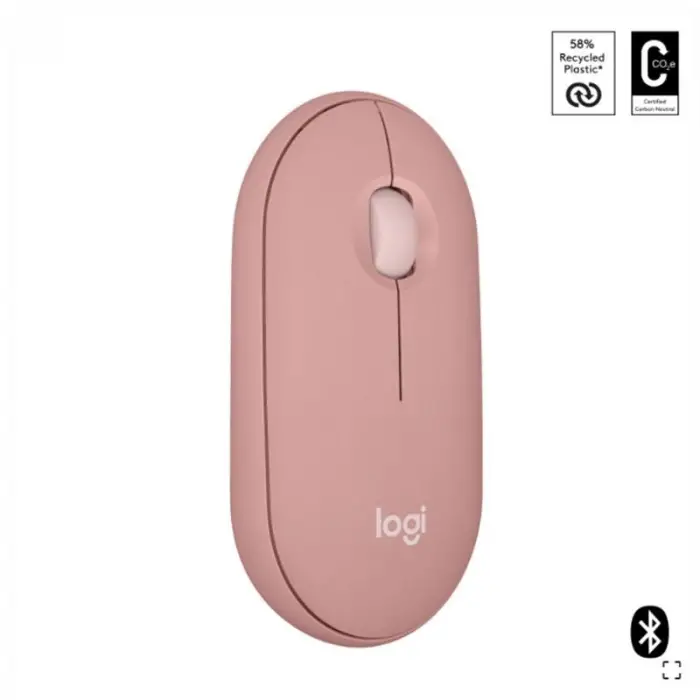 LOGITECH PEBBLE 2 M350S KABLOSUZ BLUETOOTH SESSİZ OPTİK MOUSE PEMBE 910-007014
