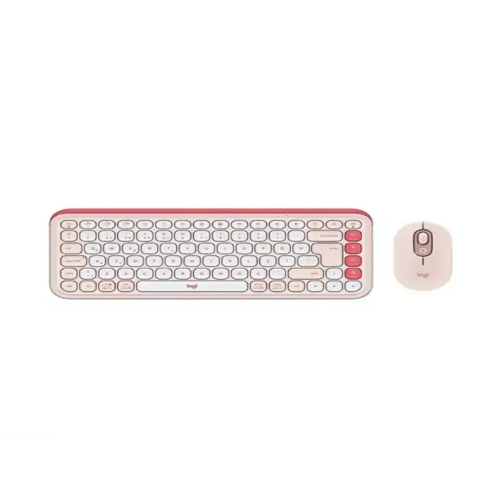 Logitech Pop Icon Combo 920-013077 Pembe Kablosuz Klavye Mouse Seti