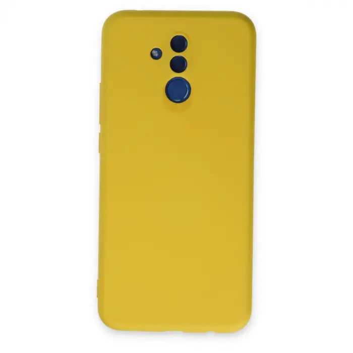 Mate 20 Lite Kılıf Nano içi Kadife Silikon - Sarı