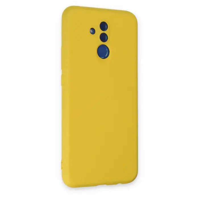 Mate 20 Lite Kılıf Nano içi Kadife Silikon - Sarı
