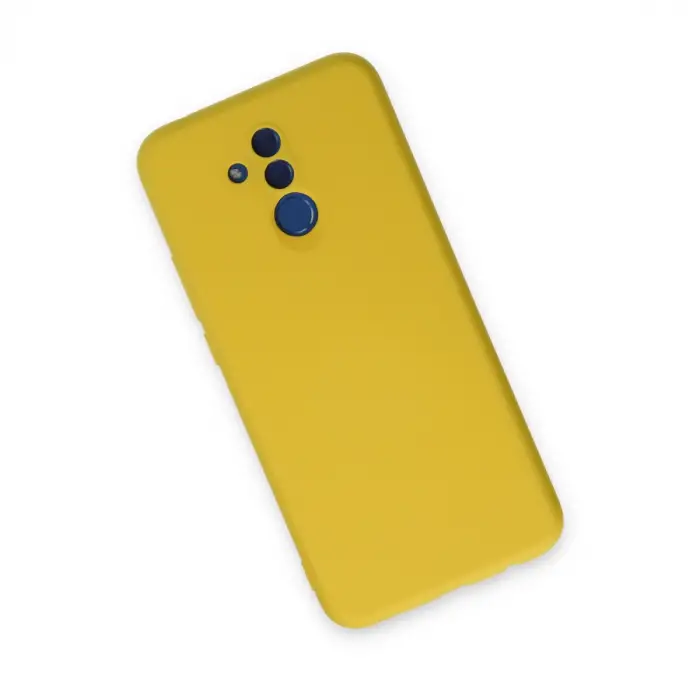 Mate 20 Lite Kılıf Nano içi Kadife Silikon - Sarı