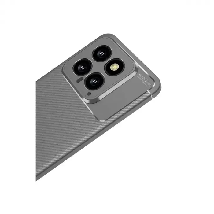 Mi 14T Kılıf Auto Focus Karbon Kapak - Gri