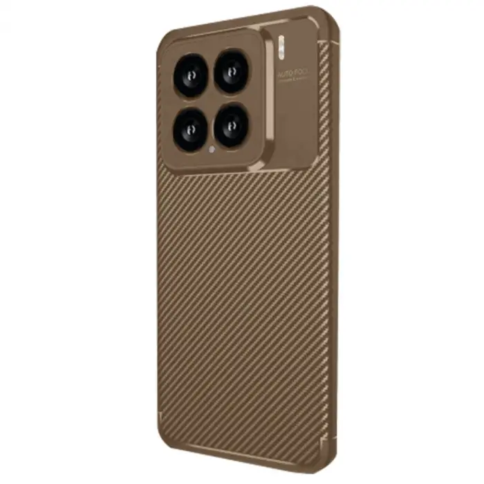 Mi 15 Kılıf Auto Focus Karbon Kapak - Kahverengi