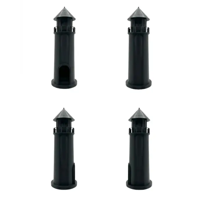 Modern Tasarımlı 3D Siyah Deniz Feneri Ev Dekor Objesi