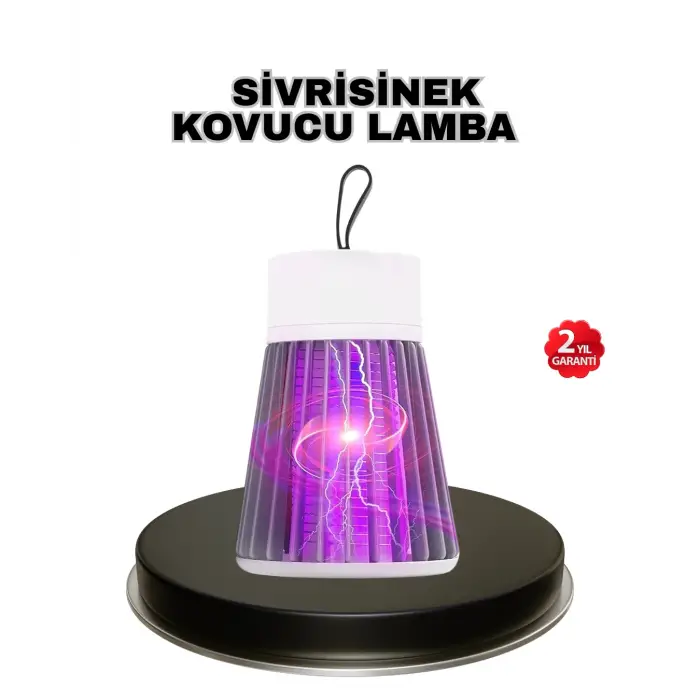 Mor Işıklı Şarjlı Böcek Öldürücü Lamba – Ev, Balkon ve Kamp Kullanımına Uygun