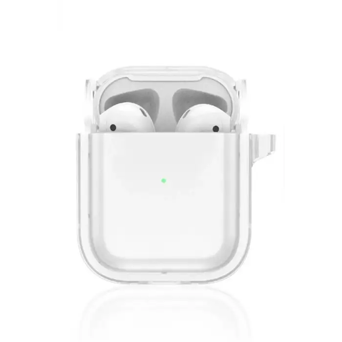Movenchy Apple Airpods 4 (4.nesil) Shiny Şeffaf Kılıf - Beyaz
