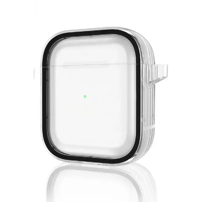 Movenchy Apple Airpods 4 (4.nesil) Shiny Şeffaf Kılıf - Siyah