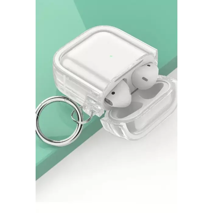 Movenchy Apple Airpods 4 (4.nesil) Shiny Şeffaf Kılıf - Siyah