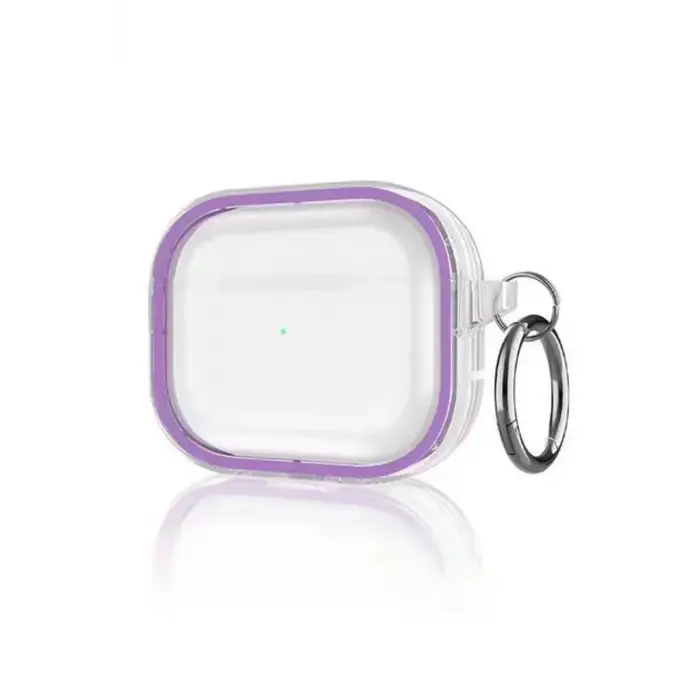 Movenchy Apple Airpods Pro 2 (2.nesil) Shiny Şeffaf Kılıf - Mor
