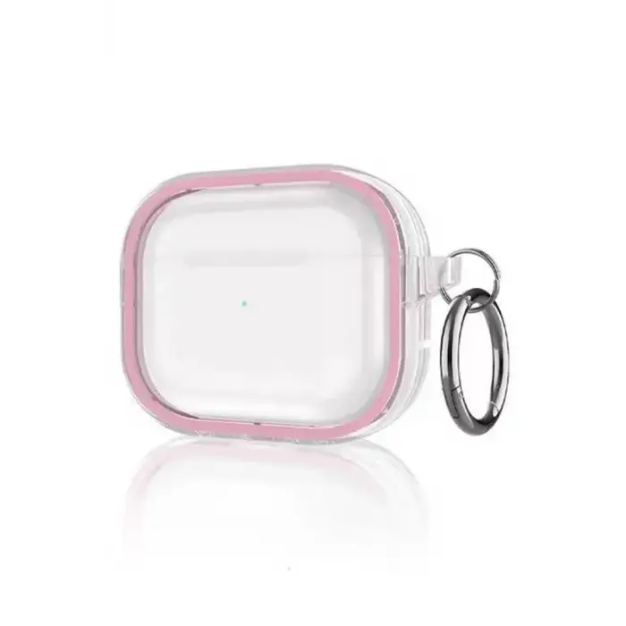 Movenchy Apple Airpods Pro 2 (2.nesil) Shiny Şeffaf Kılıf - Pembe