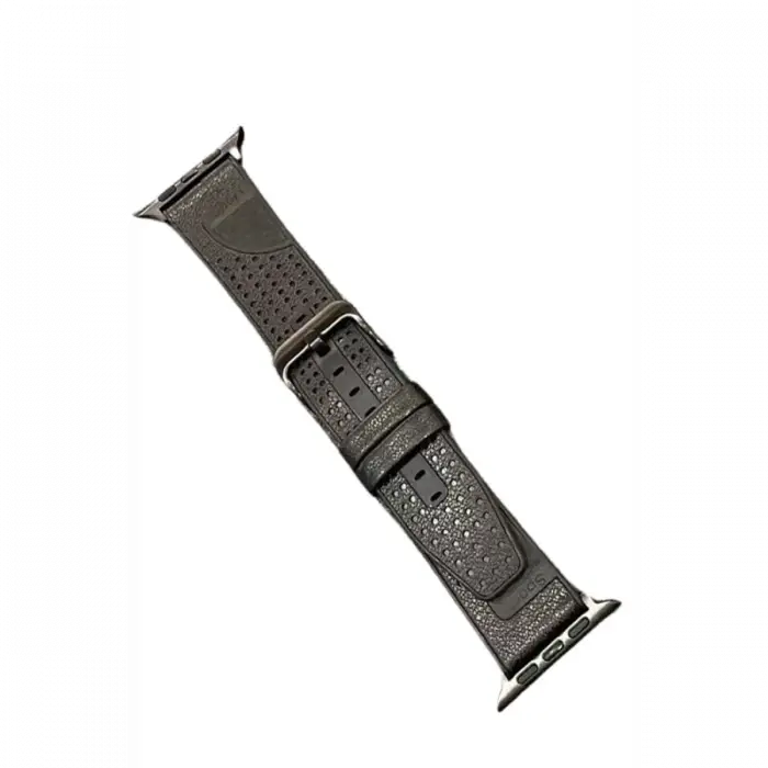 Movenchy Apple Watch 45mm Buff Deri Kordon - Siyah