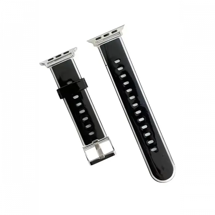 Movenchy Apple Watch 45mm Jelly Silikon Kordon - Siyah